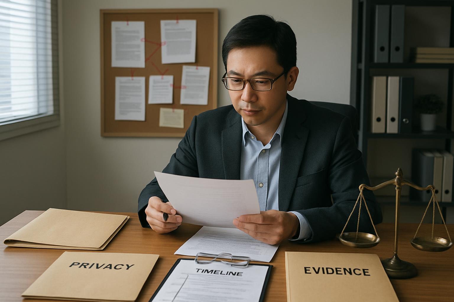 合法徵信與法律風險判斷示意圖